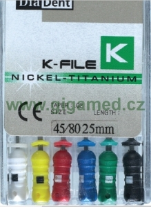 K-Files (NITi) - nikl titanové pilníky - ruční sada - 21 mm