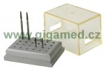 Steri bur block Type C  with autoclavable plastic cover,  for 12 RA  low speed burs & 12 FG high speed burs