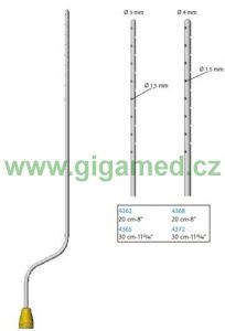 Sterilizovatelná kanyla pro liposukci - 20 cm, Ø 3 mm, 22 otvorů, bajonet / stehna / nohy