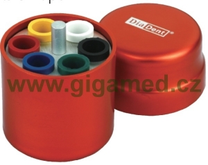 Hliníkový ukládací endobox malý, kulatý, typ A pro papírové a gutaperčové čepy