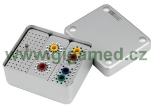 Aluminium medium COMBI Endo box for Endo instruments and points, with inserts  C, D, E